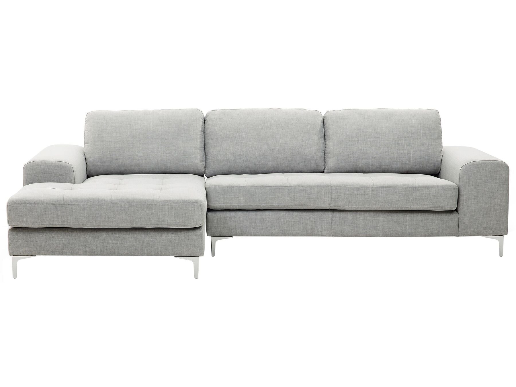 Corner Sofa KIRUNA Fabric Light Grey 4 Seater Right Hand