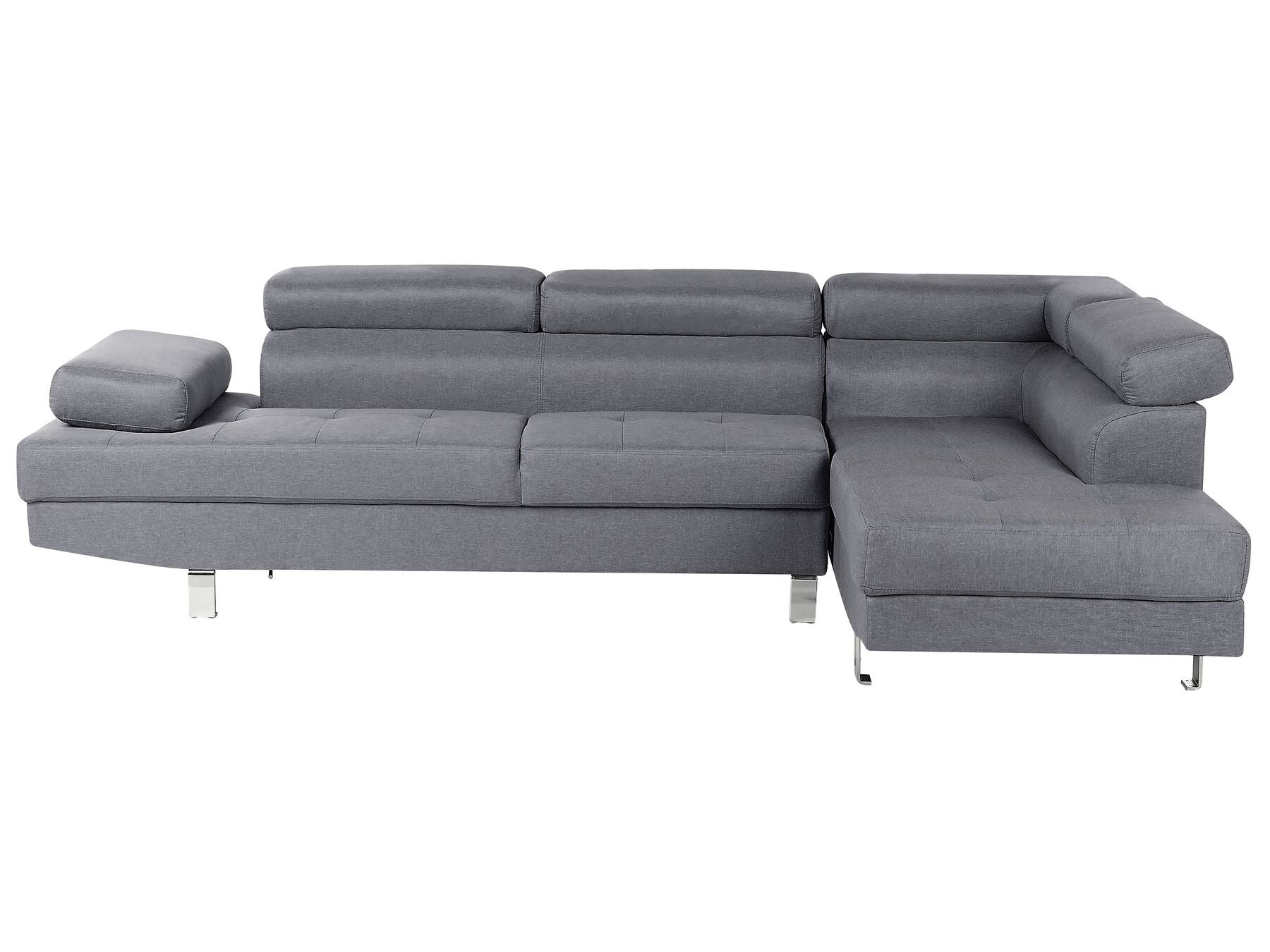 Corner Sofa NORREA Fabric Grey 5 Seater Left Hand