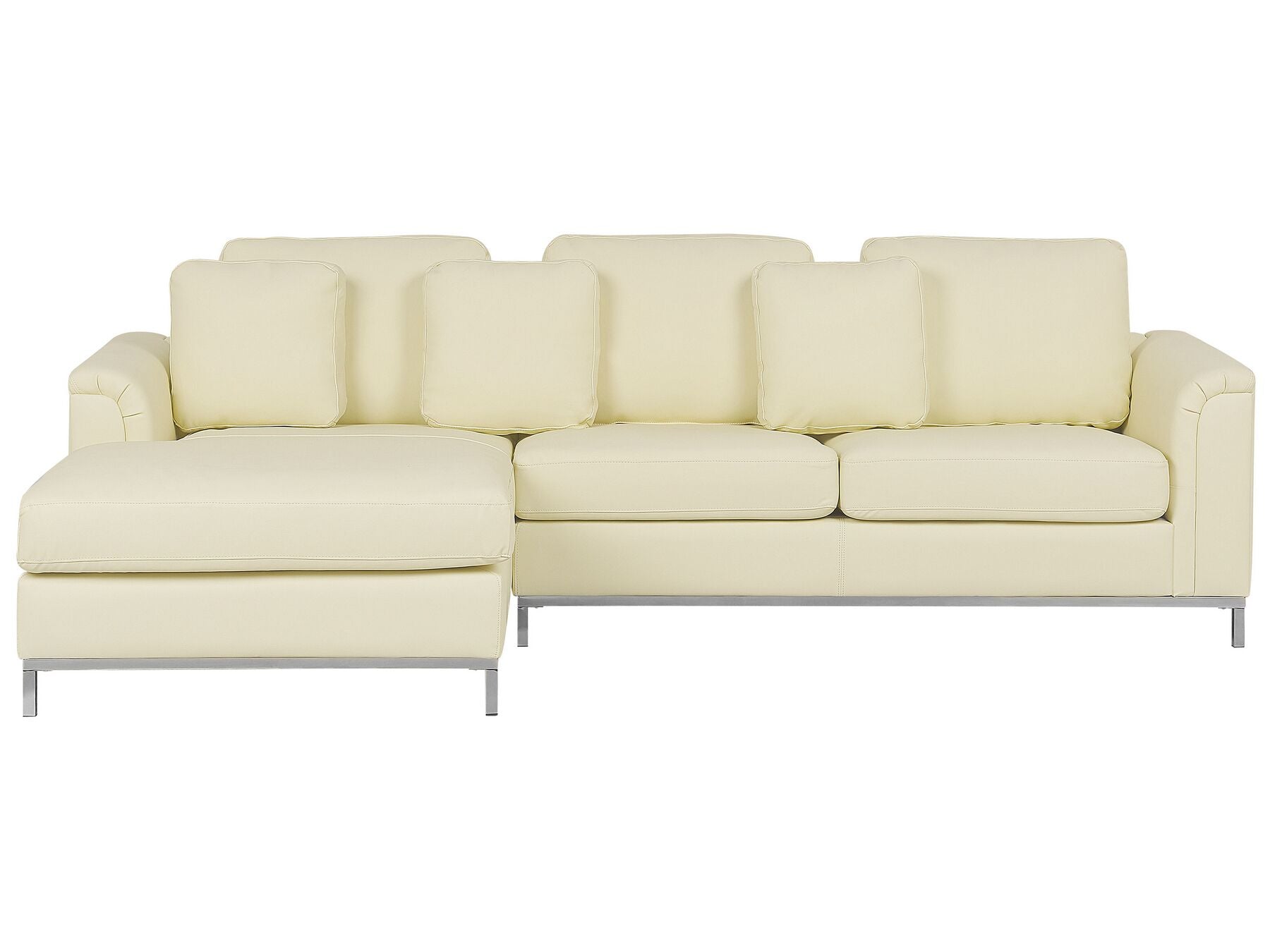 Corner Sofa OSLO Leather Cream 4 Seater Right Hand