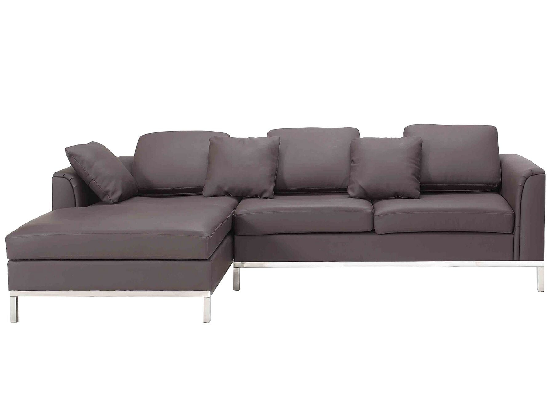 Corner Sofa OSLO Leather Brown 4 Seater Right Hand