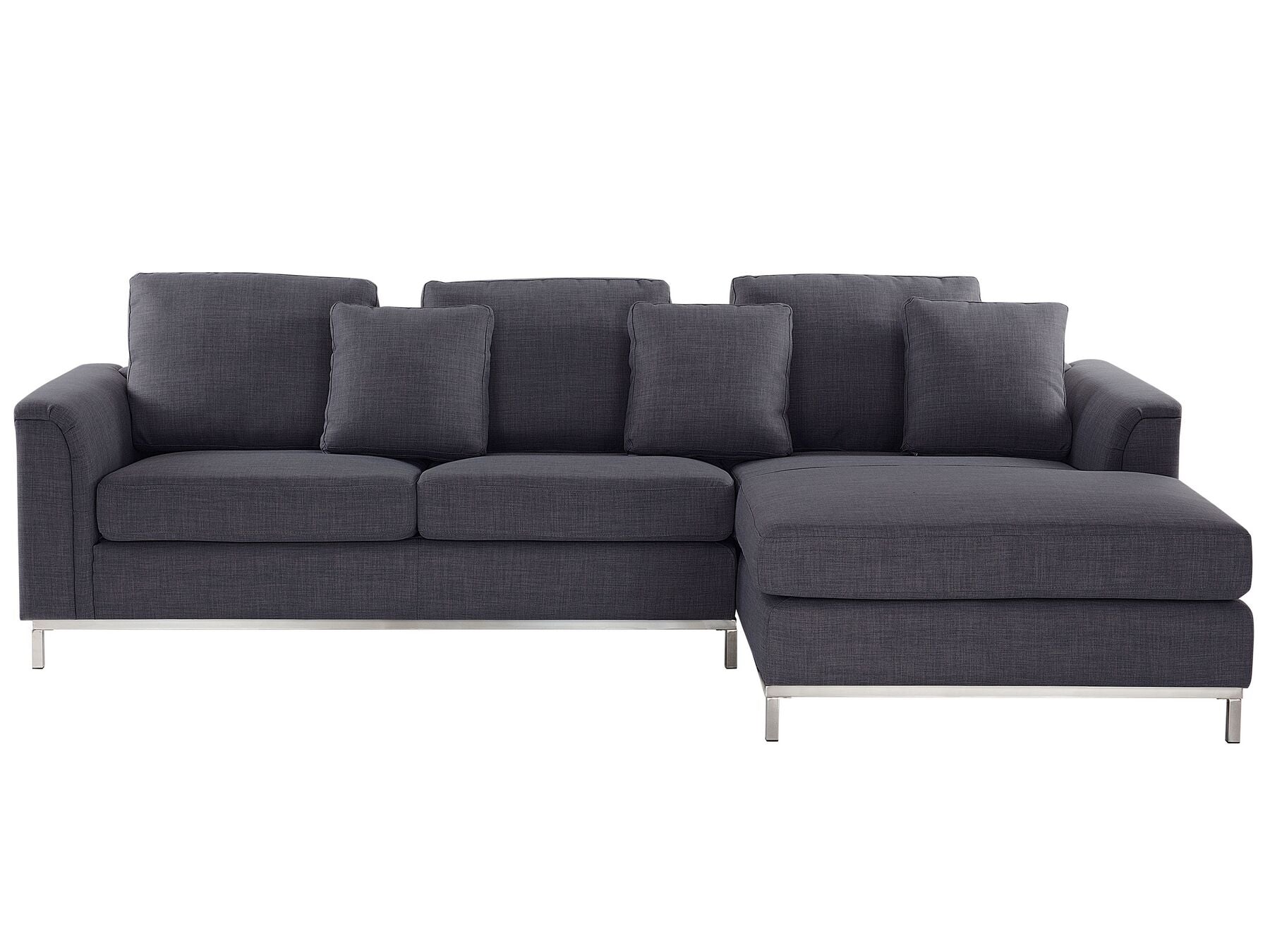 Corner Sofa OSLO Fabric Dark Grey 4 Seater Left Hand