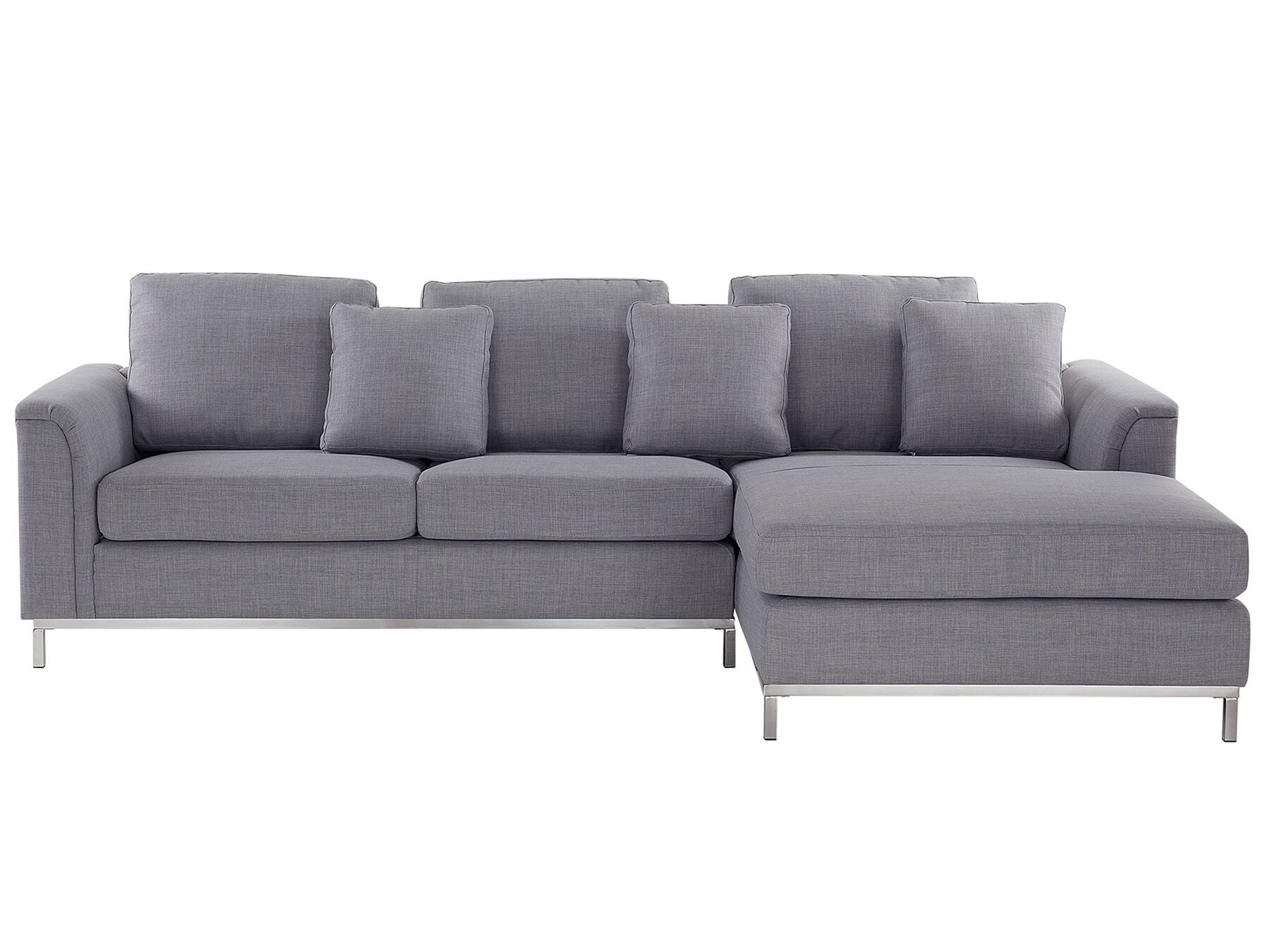 Corner Sofa OSLO Fabric Light Grey 4 Seater Left Hand