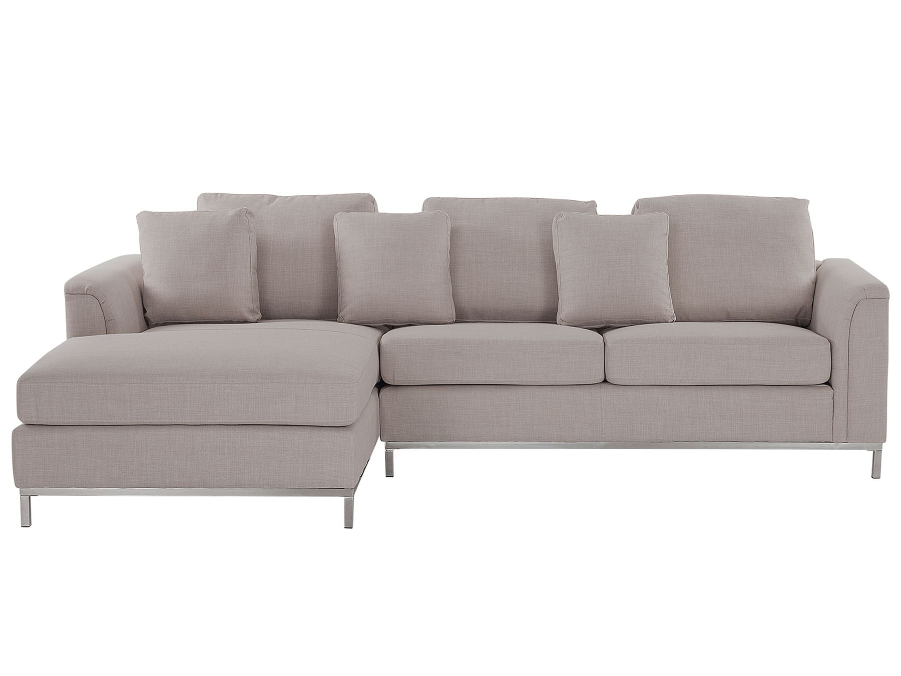 Corner Sofa OSLO Fabric Light Beige 4 Seater Right Hand