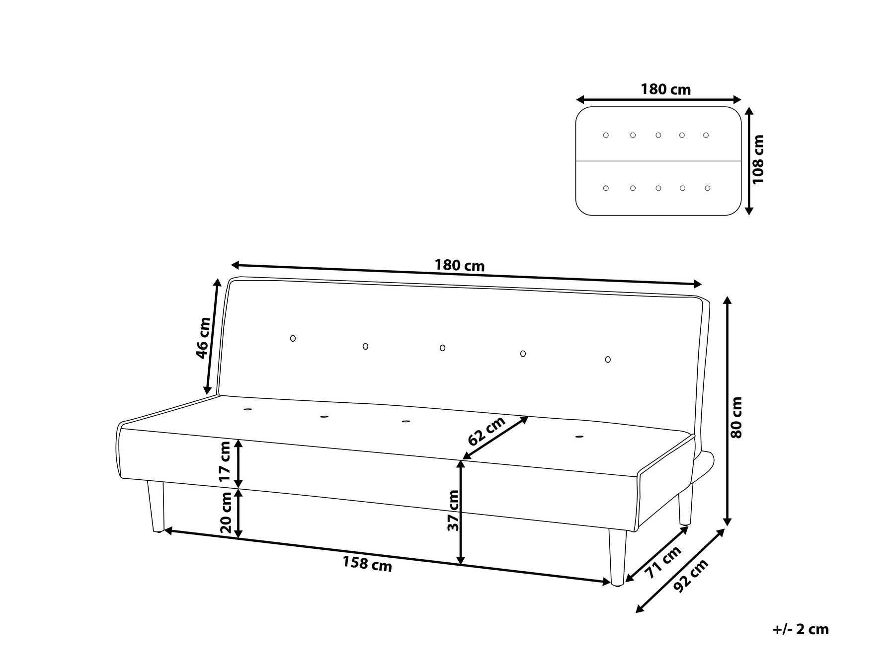 Sofa Bed VISBY Fabric Navy Blue 3 Seater