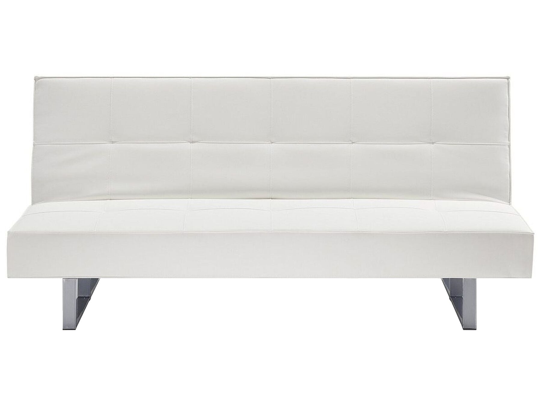 Sofa Bed DERBY Faux Leather White 3 Seater