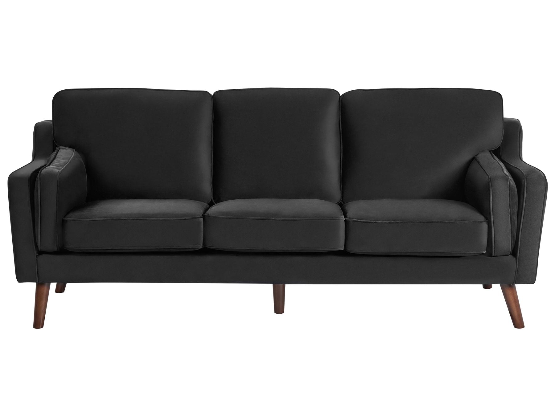 3 Seater Velvet Sofa Black LOKKA