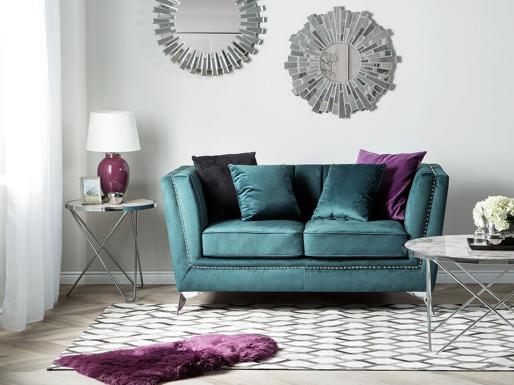 Sofa GAULA Velvet Teal 2 Seater