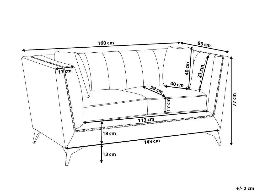 Sofa GAULA Velvet Teal 2 Seater