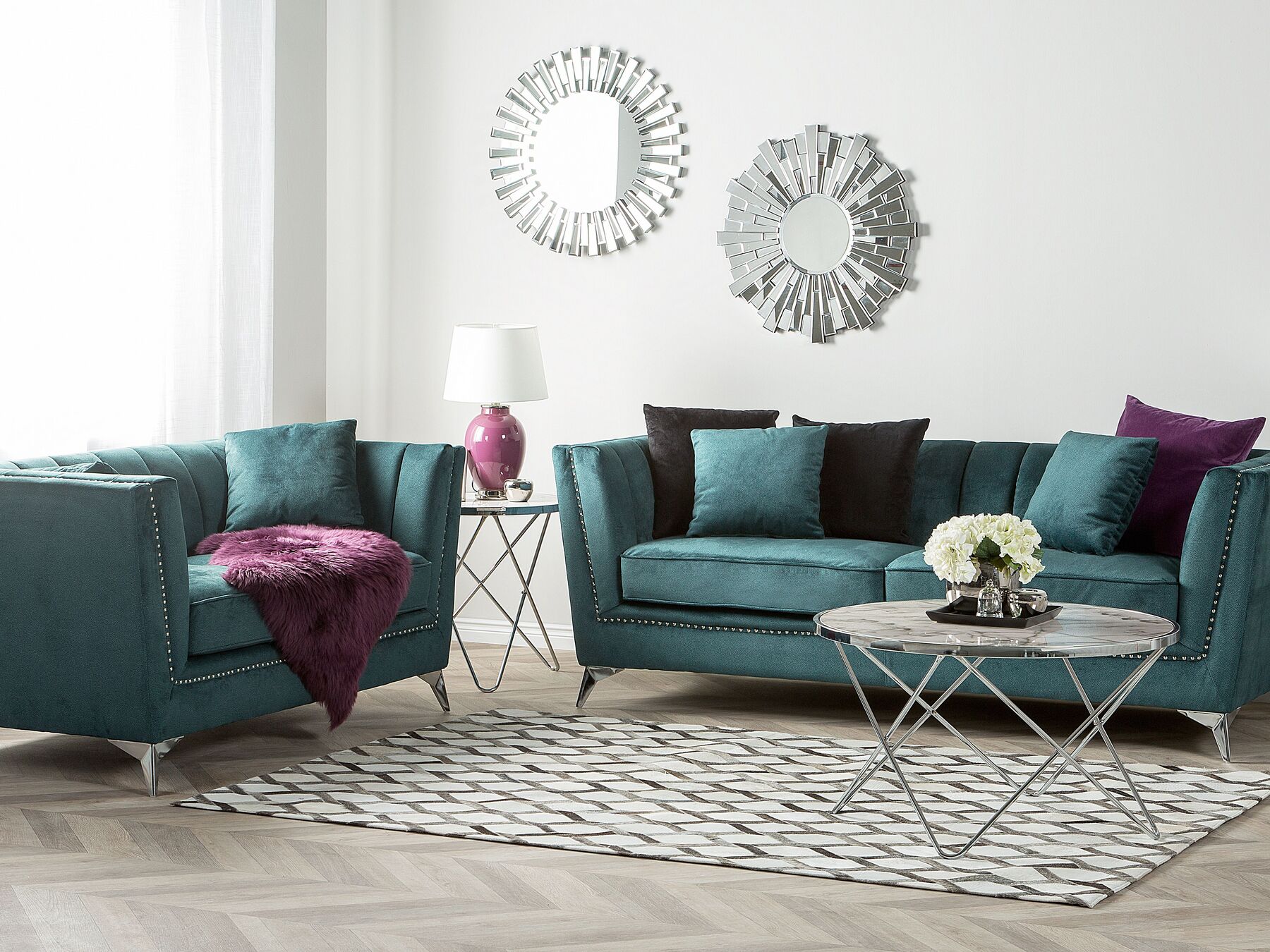 Sofa GAULA Velvet Teal 2 Seater