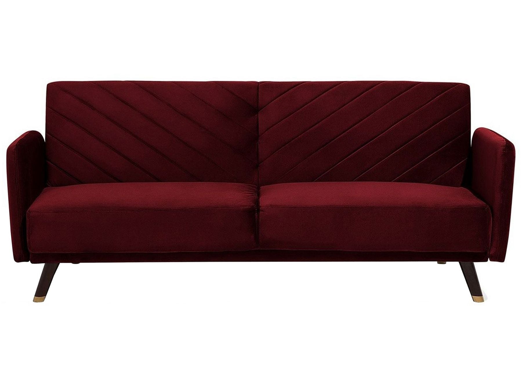 Sofa Bed SENJA Velvet Dark Red 3 Seater
