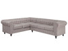 Corner Sofa Fabric Beige 6 Seater Right Hand