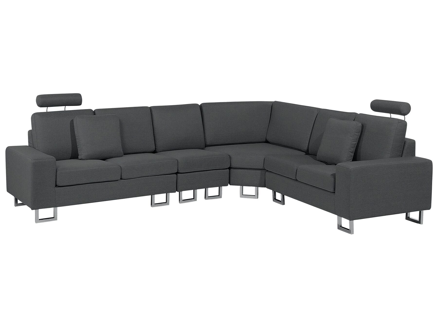Corner Sofa STOCKHOLM Fabric Dark Grey 6 Seater Left Hand