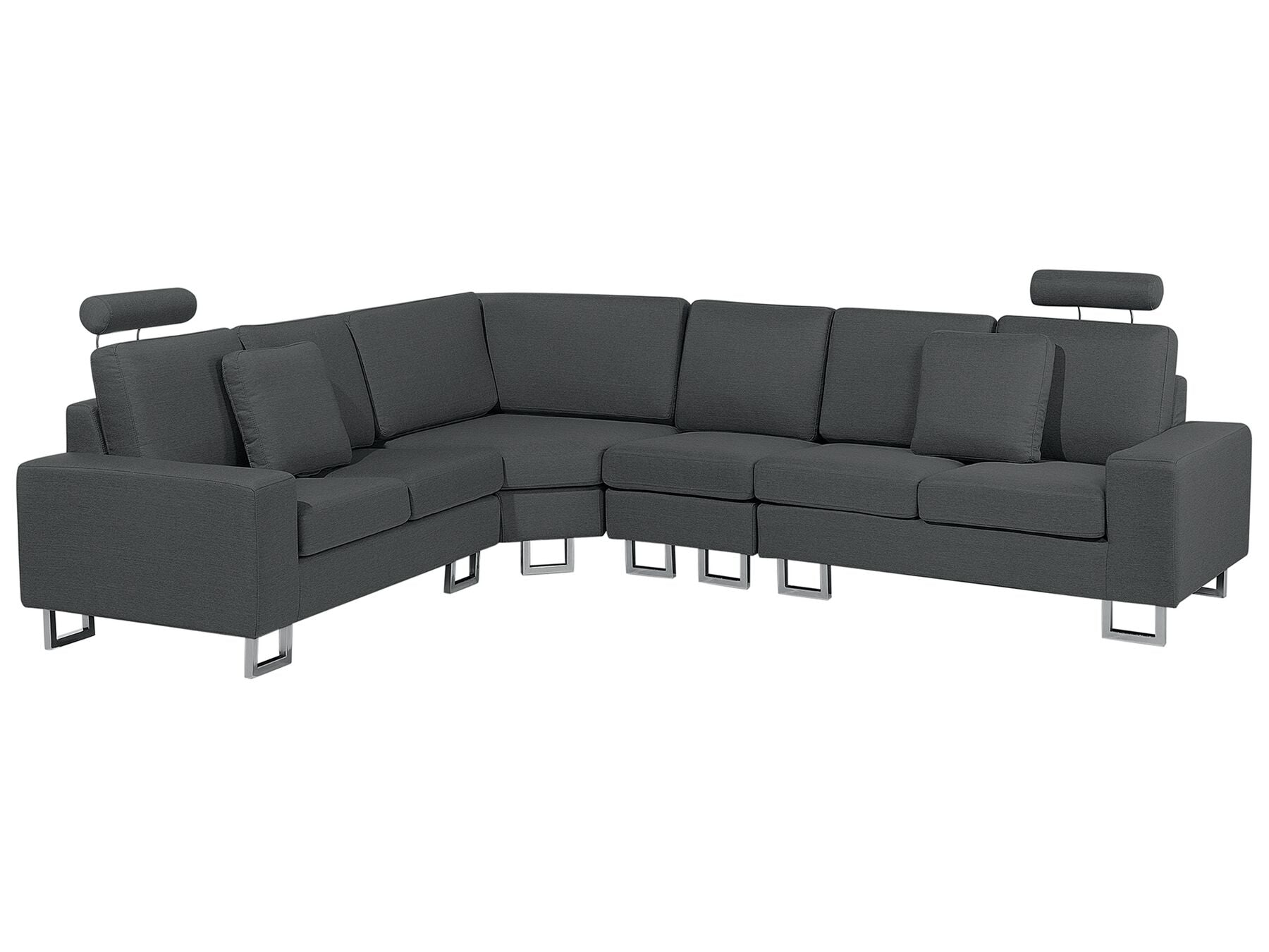 Corner Sofa STOCKHOLM Fabric Dark Grey 6 Seater Right Hand
