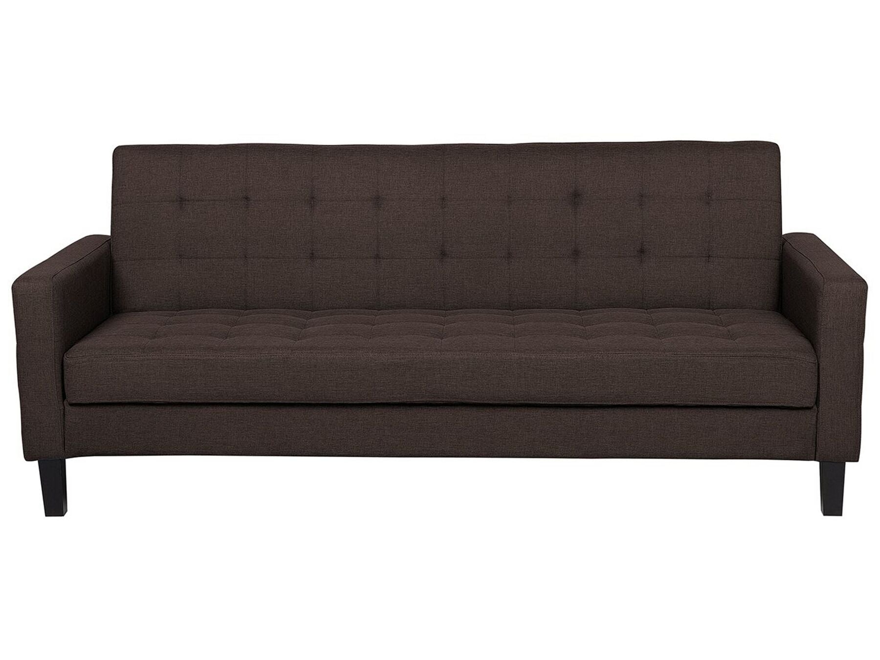 Sofa Bed VEHKOO Fabric Dark Brown 3 Seater