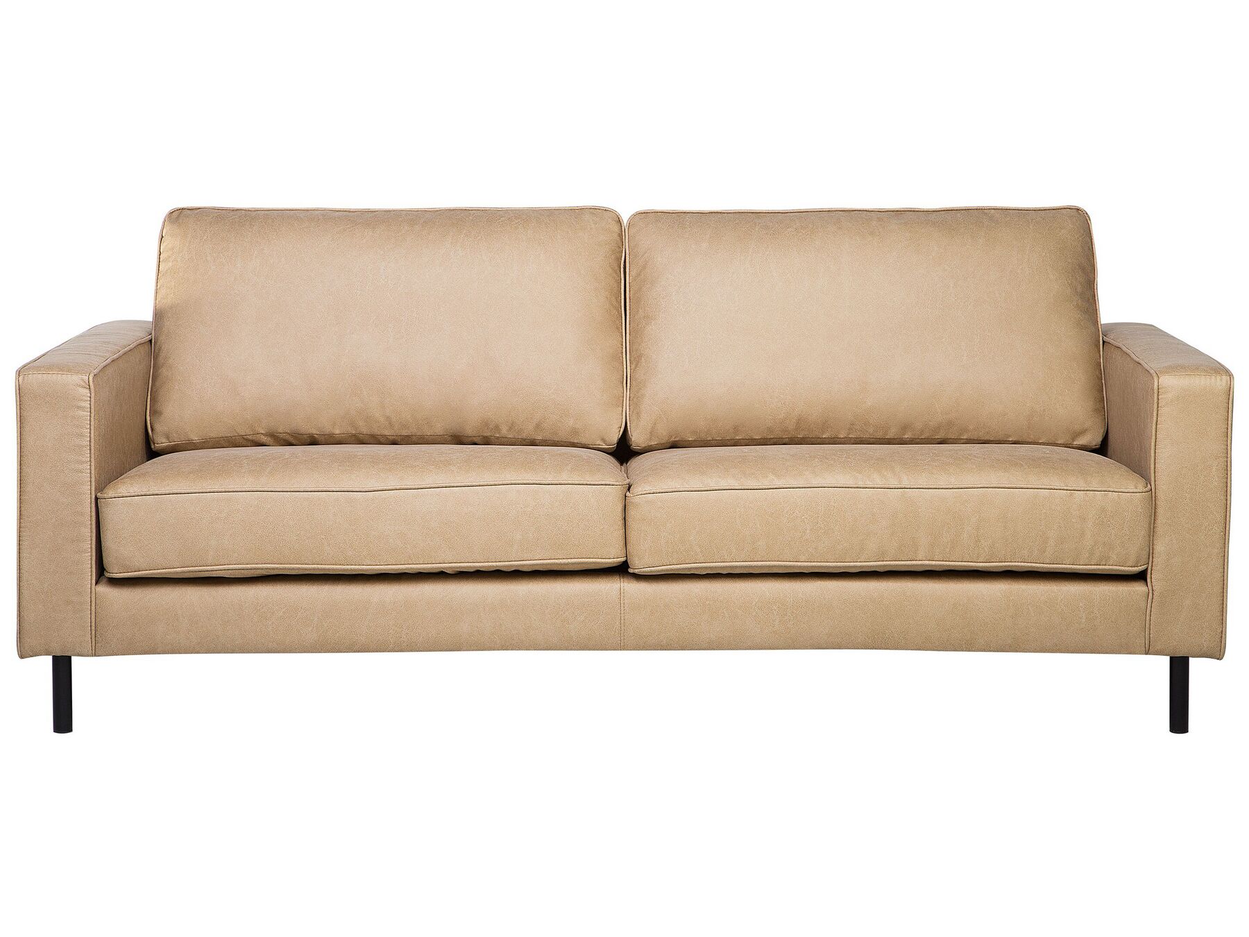 3 Seater Faux Leather Sofa Beige SAVALEN