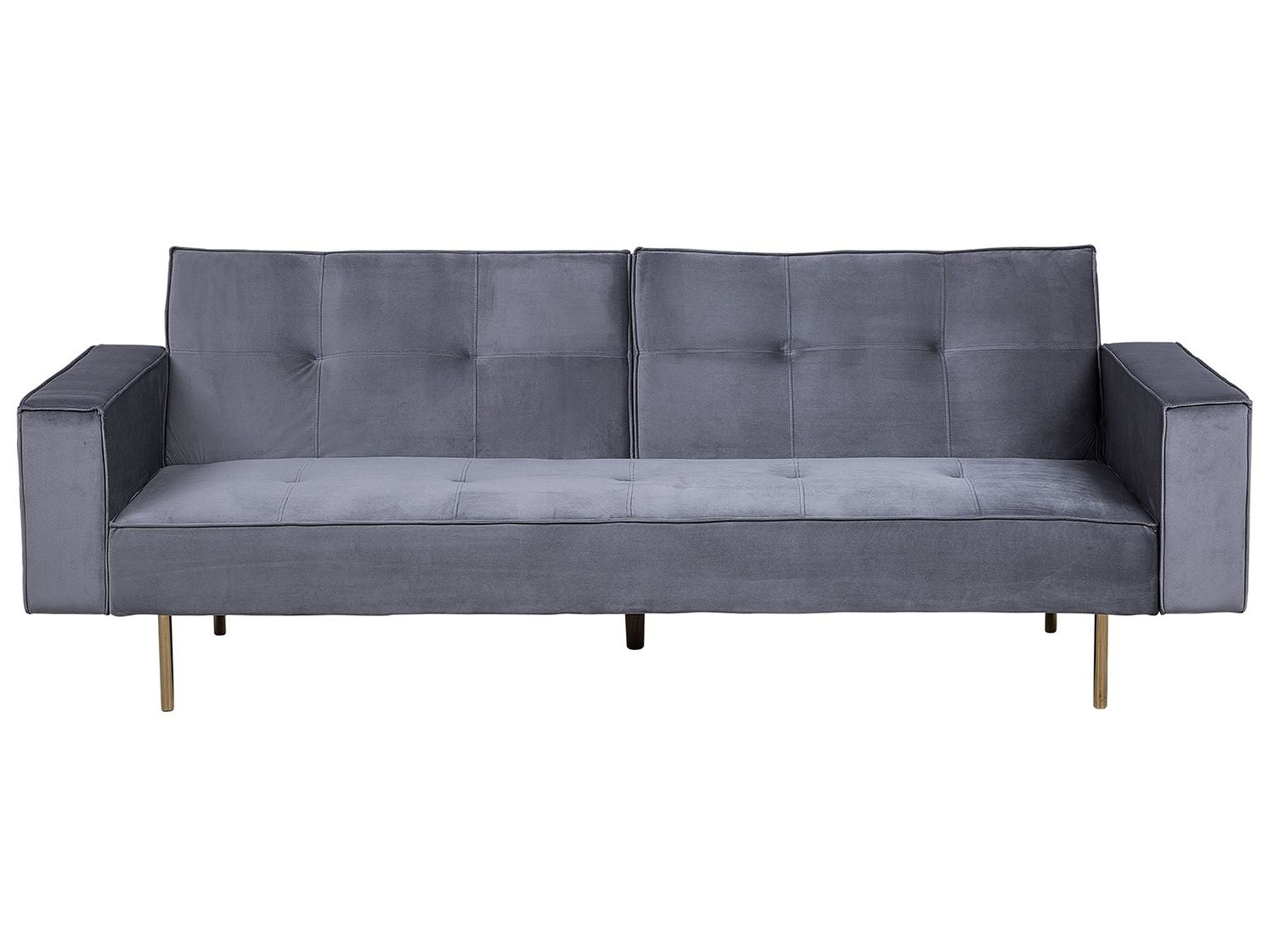 Sofa Bed VISNES Velvet Grey 3 Seater