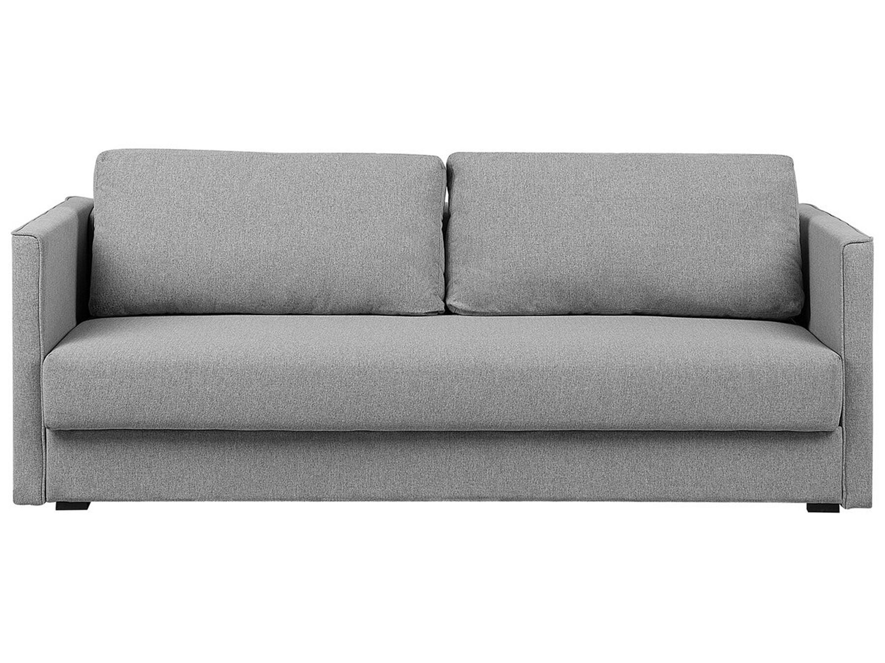 Sofa Bed EKSJO Fabric Light Grey with Storage 3 Seater