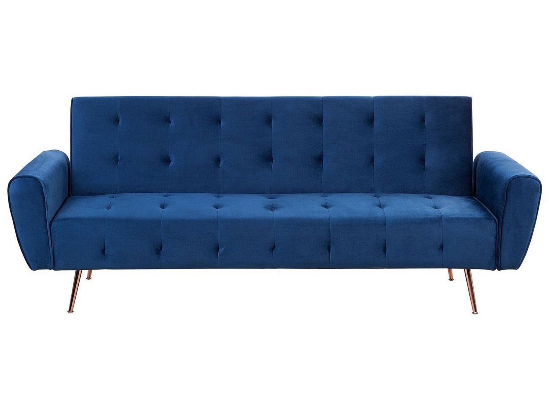 Sofa Bed SELNES Velvet Navy Blue 3 Seater