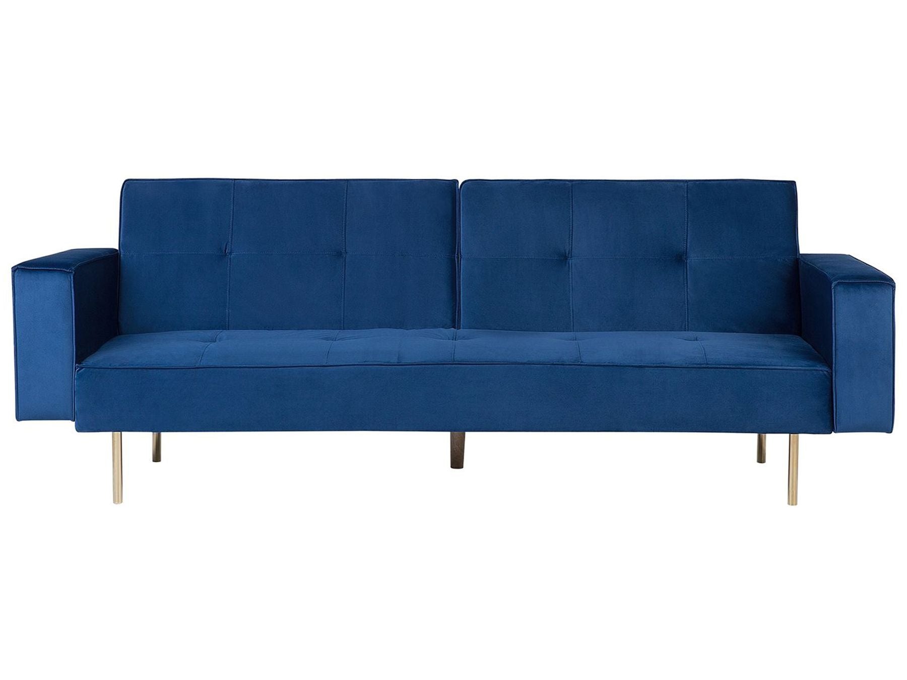 Sofa Bed VISNES Velvet Navy Blue 3 Seater