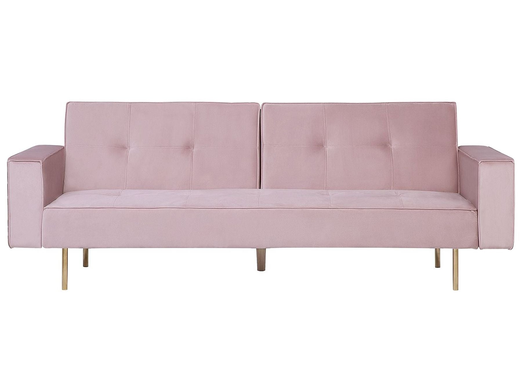 Sofa Bed VISNES Velvet Pink 3 Seater