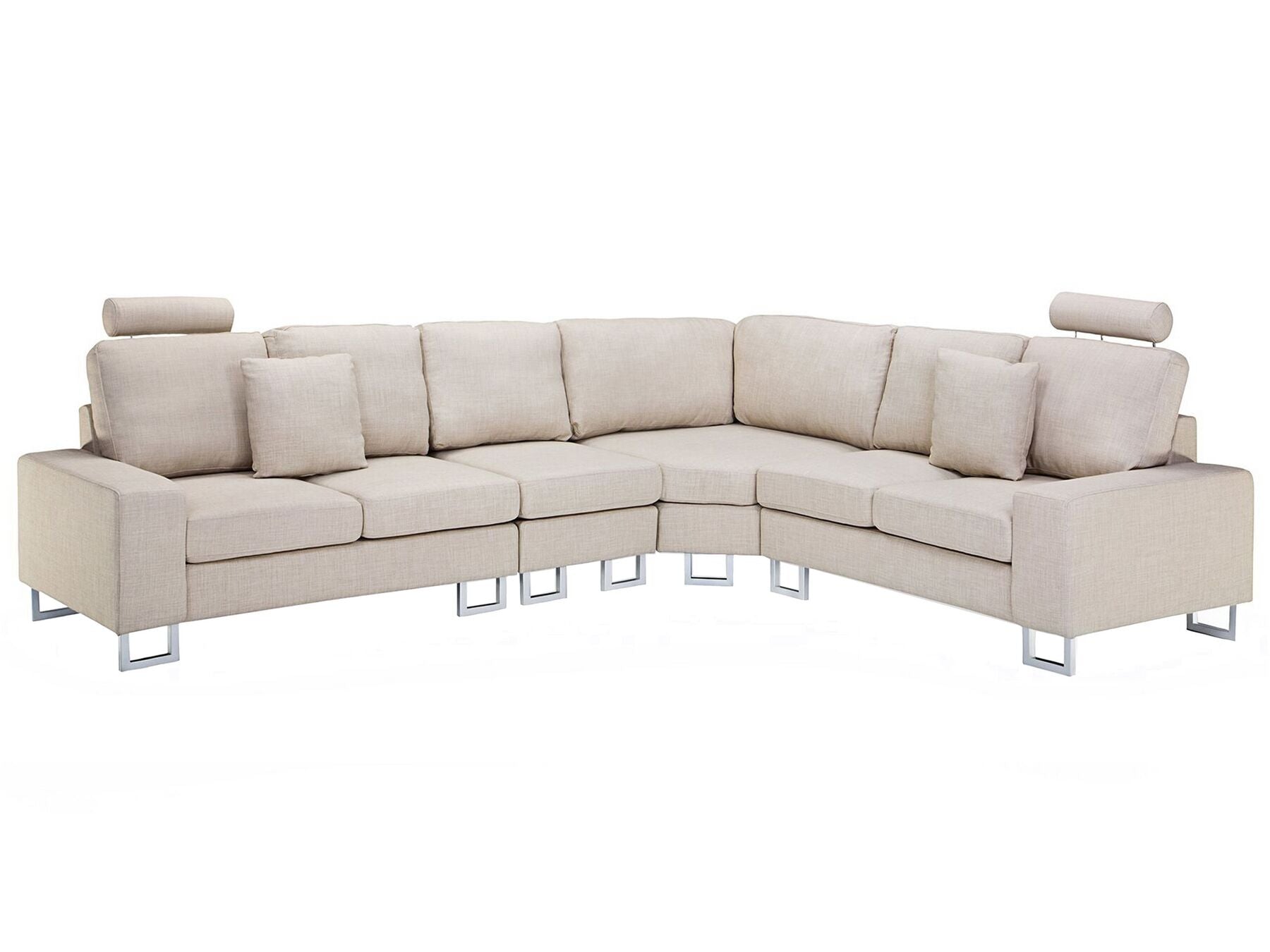 Corner Sofa STOCKHOLM Fabric Beige 6 Seater Left Hand