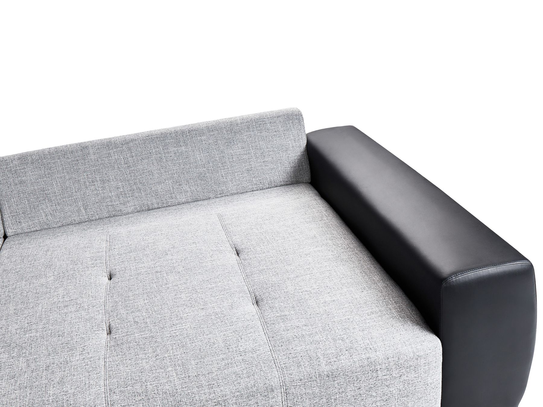 4 Seater Fabric Sofa Grey and Black TORPO