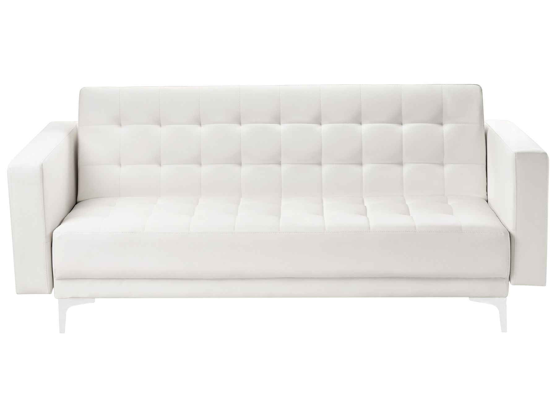 Sofa Bed ABERDEEN Faux Leather White 3 Seater