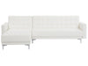 Modular Corner Sofa Bed Faux Leather White 4 Seater Right Hand