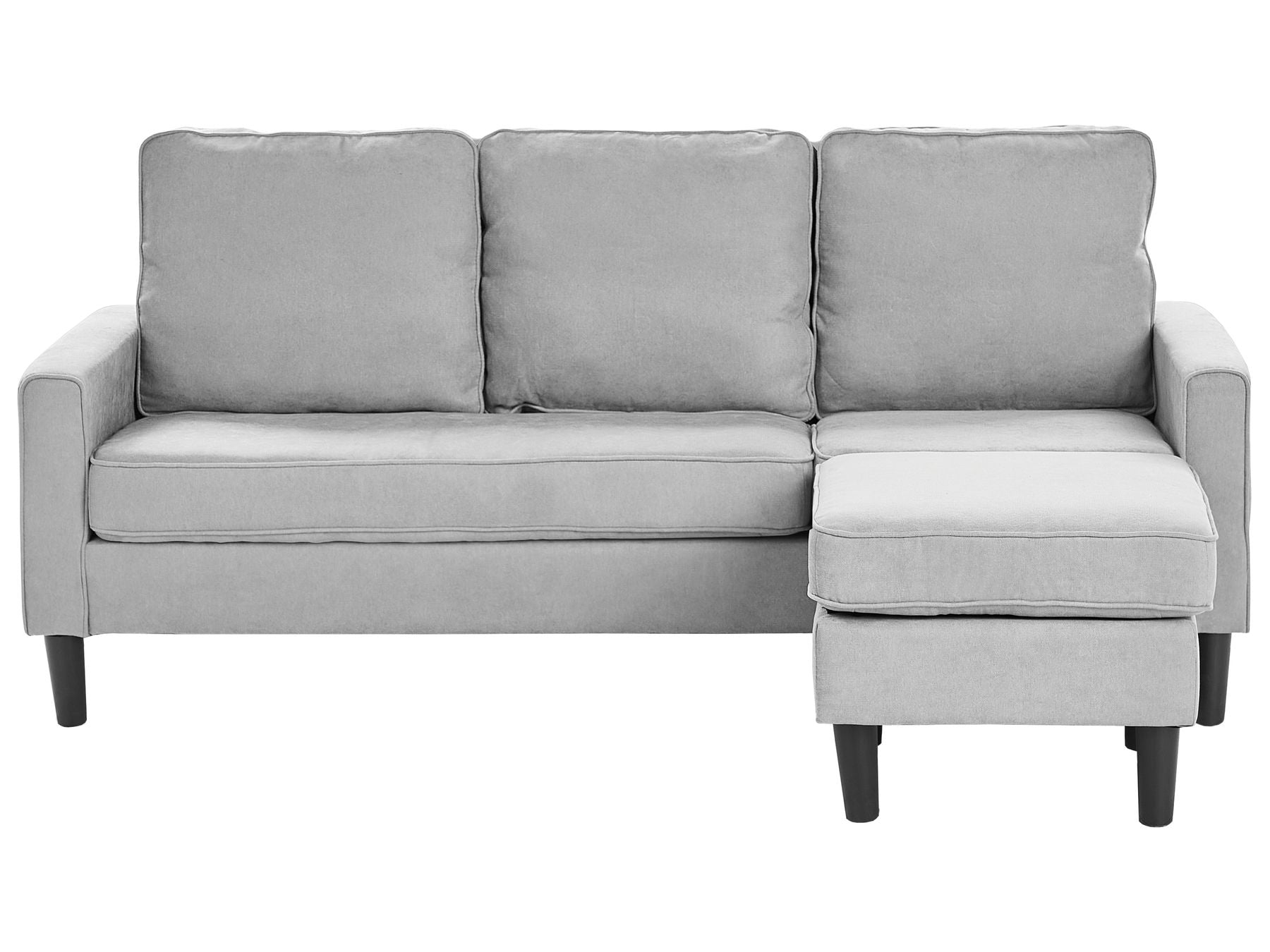 3 Seater Fabric Sofa with Ottoman Light Grey AVESTA