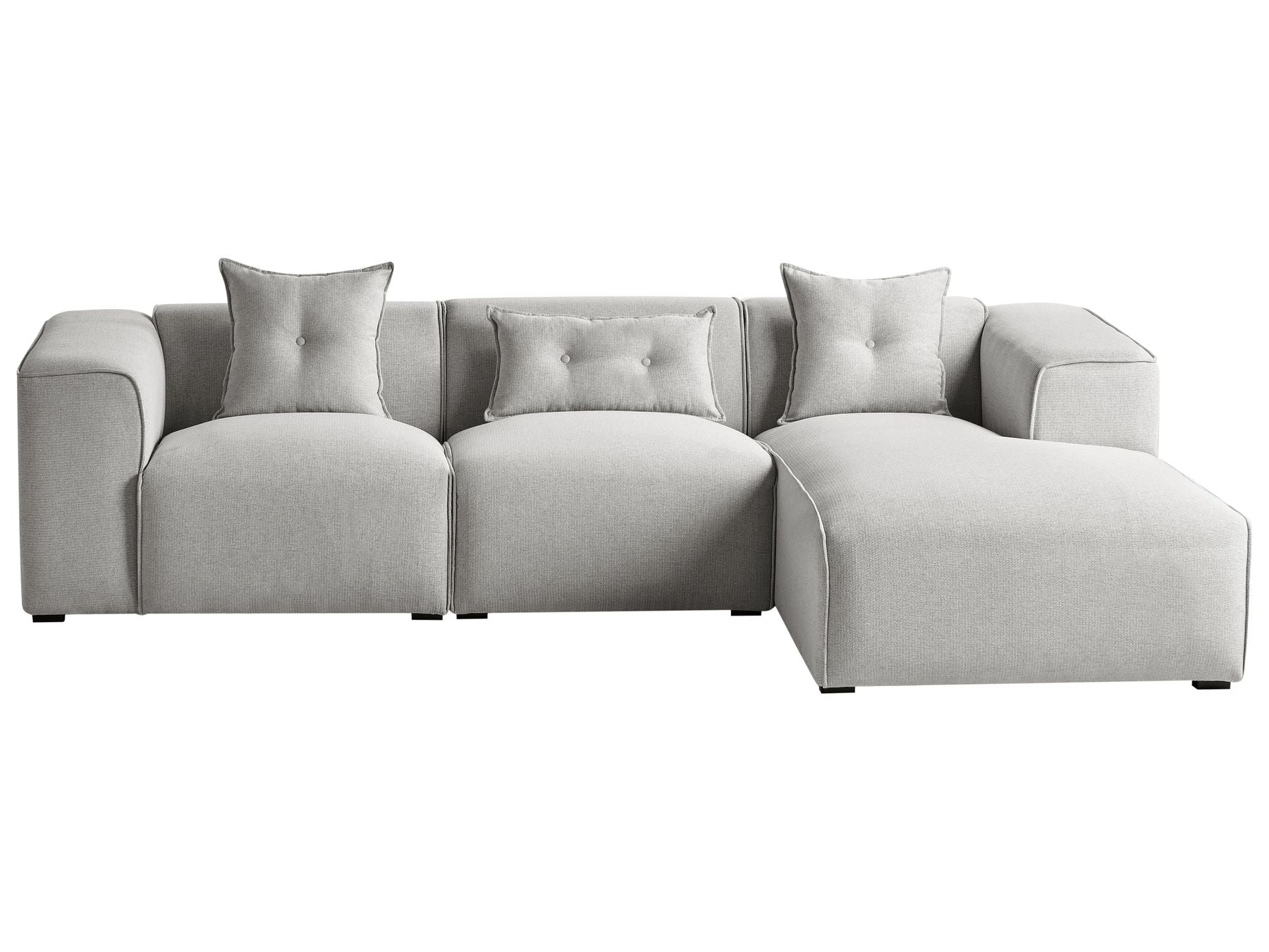 Corner Sofa DOLVA Fabric Light Grey 3 Seater Left Hand