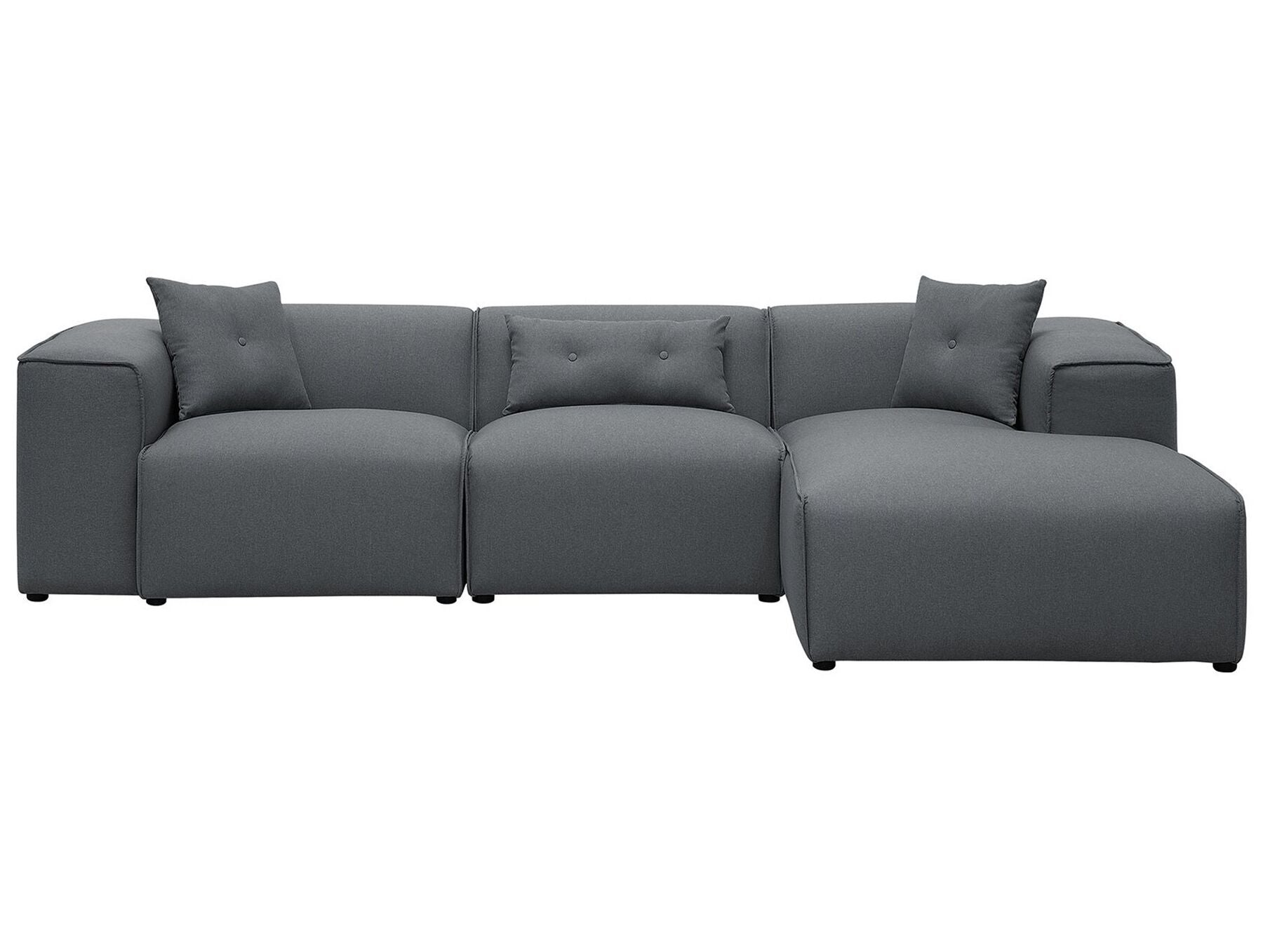 Corner Sofa DOLVA Fabric Dark Grey 3 Seater Left Hand