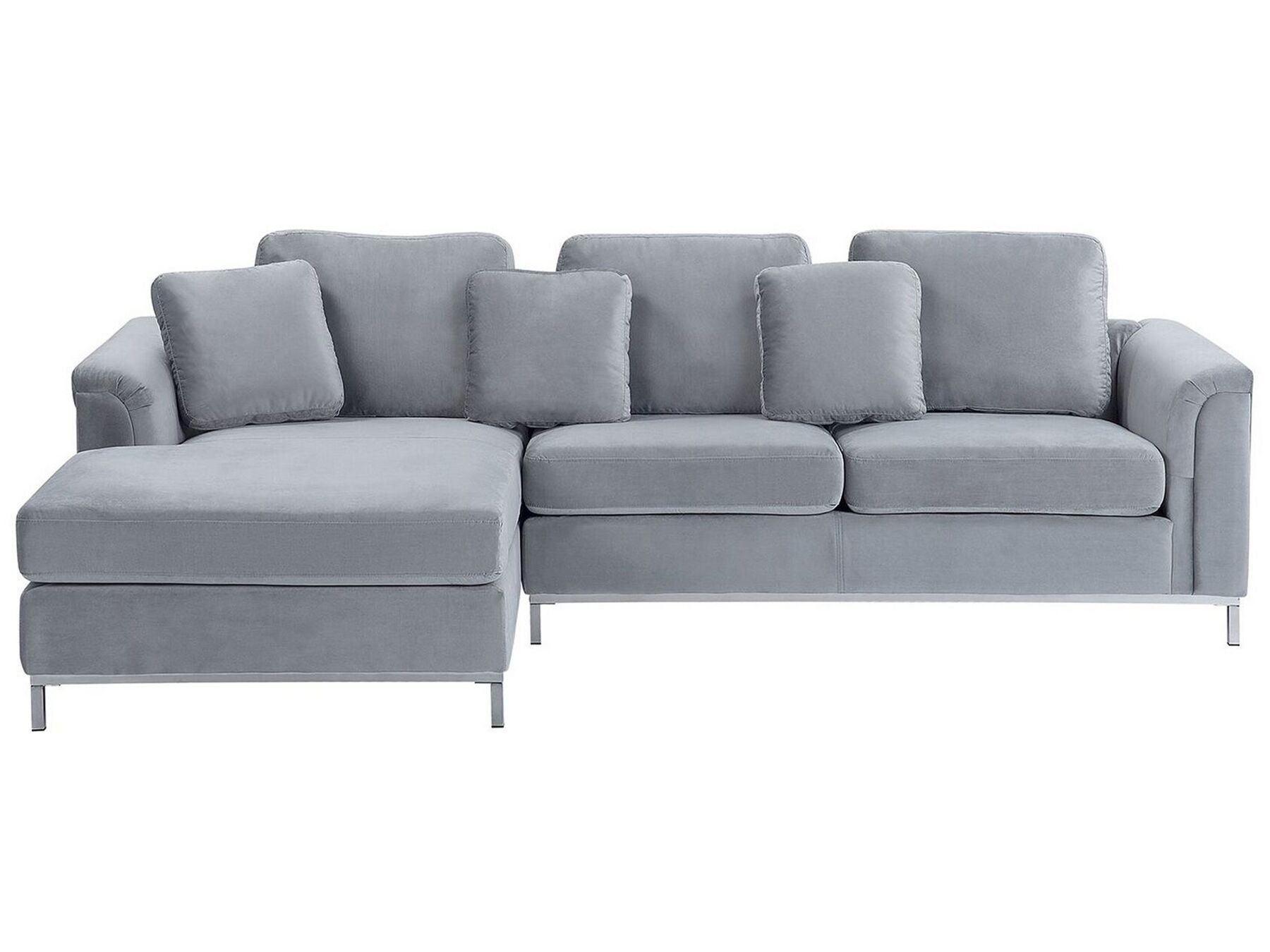 Corner Sofa OSLO Velvet Grey 4 Seater Right Hand