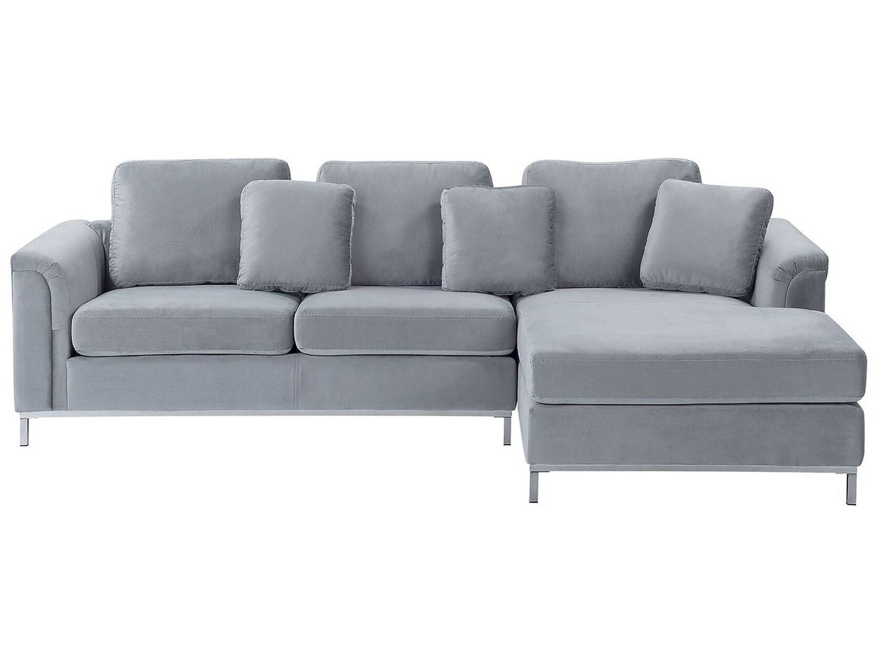 Corner Sofa OSLO Velvet Grey 4 Seater Left Hand