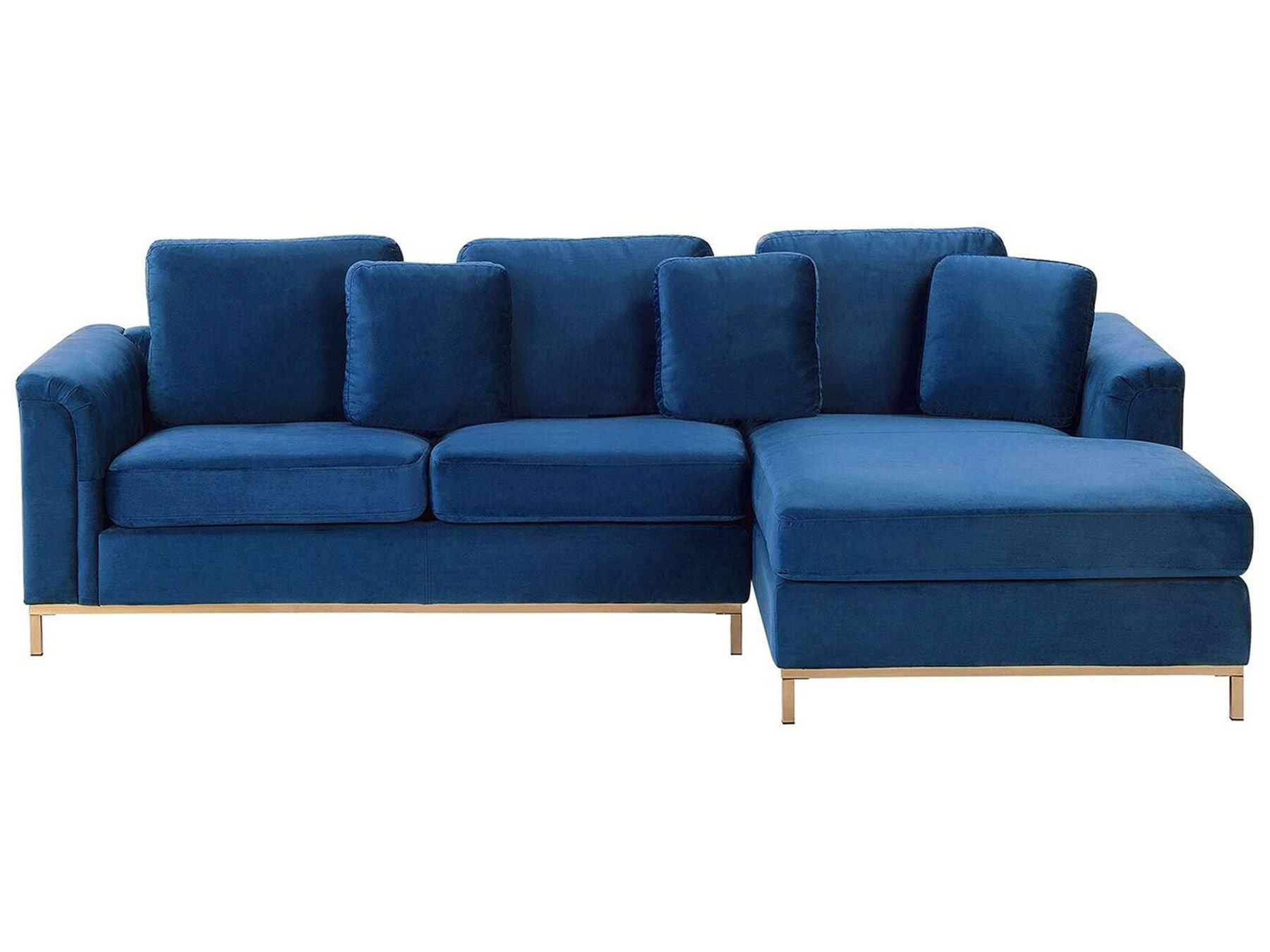 Corner Sofa OSLO Velvet Dark Blue 4 Seater Left Hand