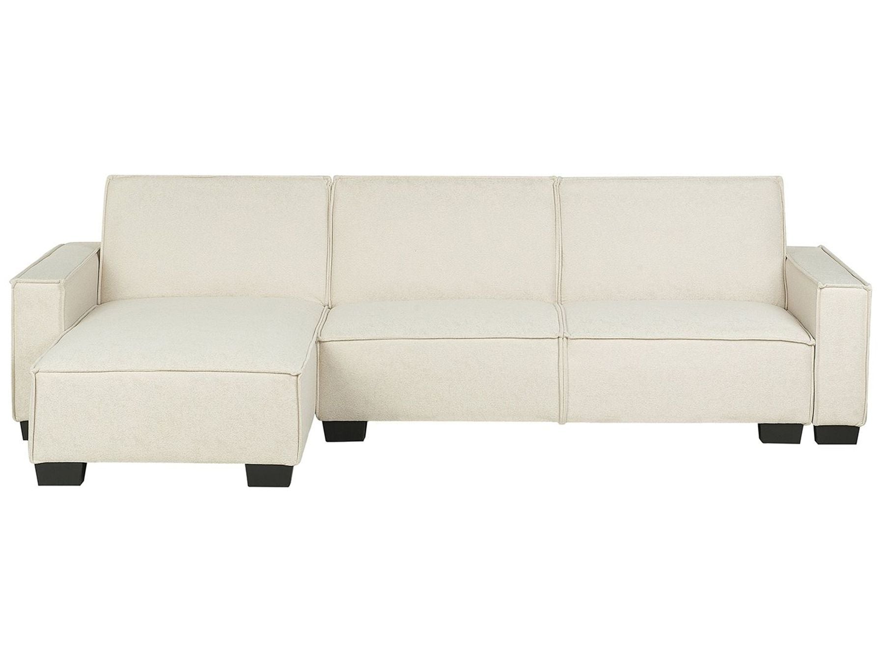 Corner Sofa Bed ROMEDAL Fabric Beige 3 Seater Right Hand