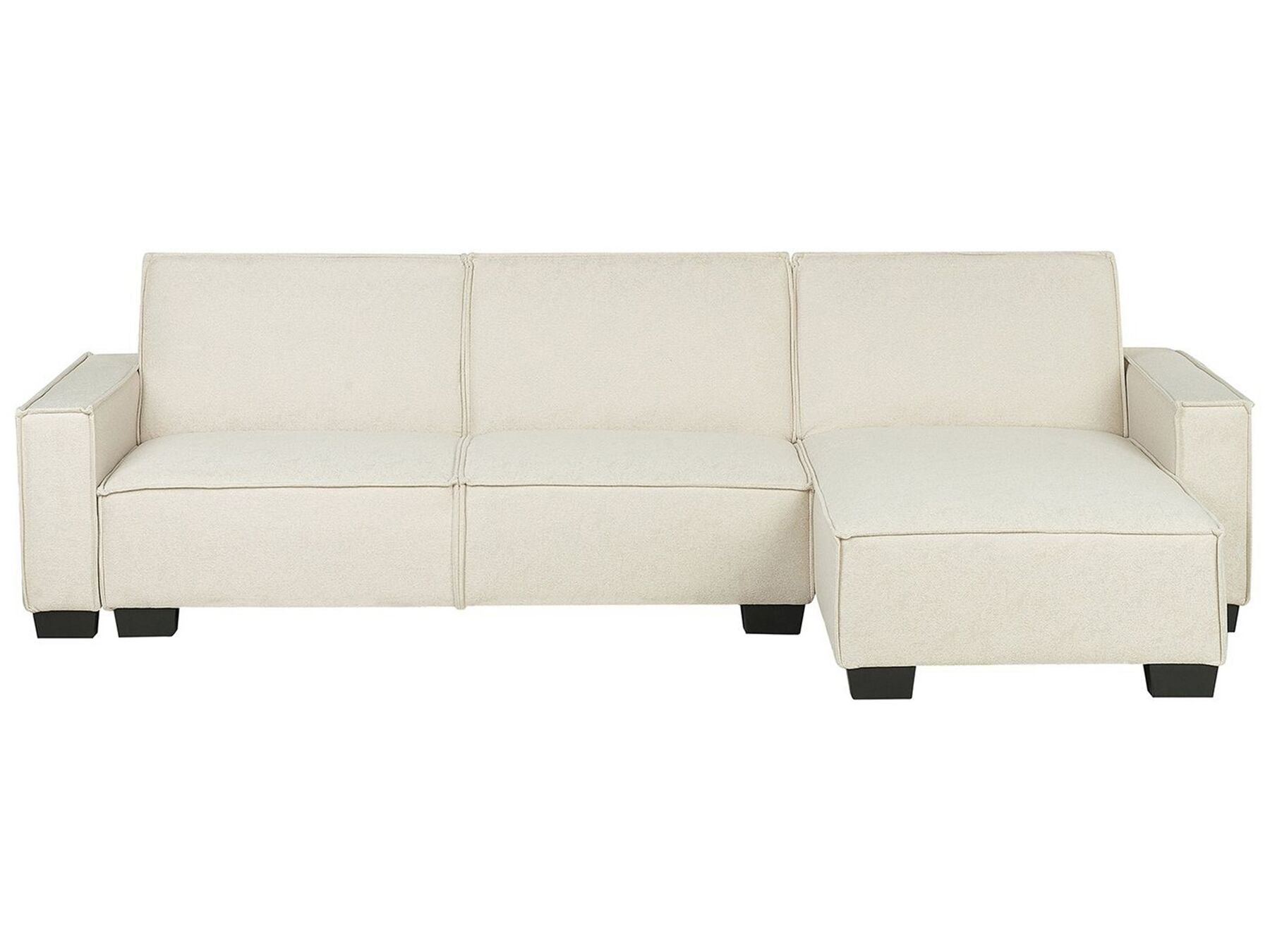 Corner Sofa Bed ROMEDAL Fabric Beige 3 Seater Left Hand