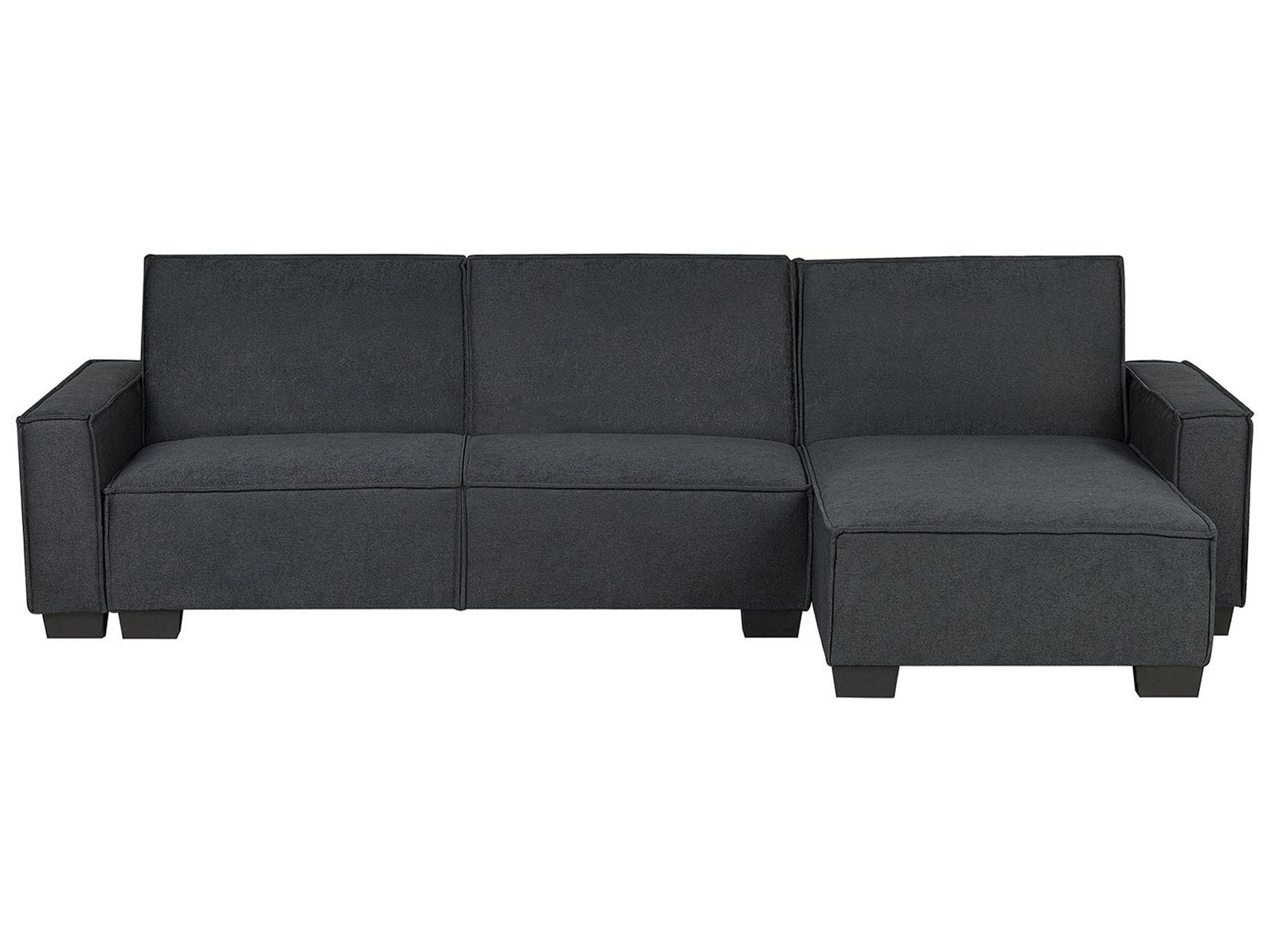 Corner Sofa Bed ROMEDAL Fabric Graphite Grey 3 Seater Left Hand