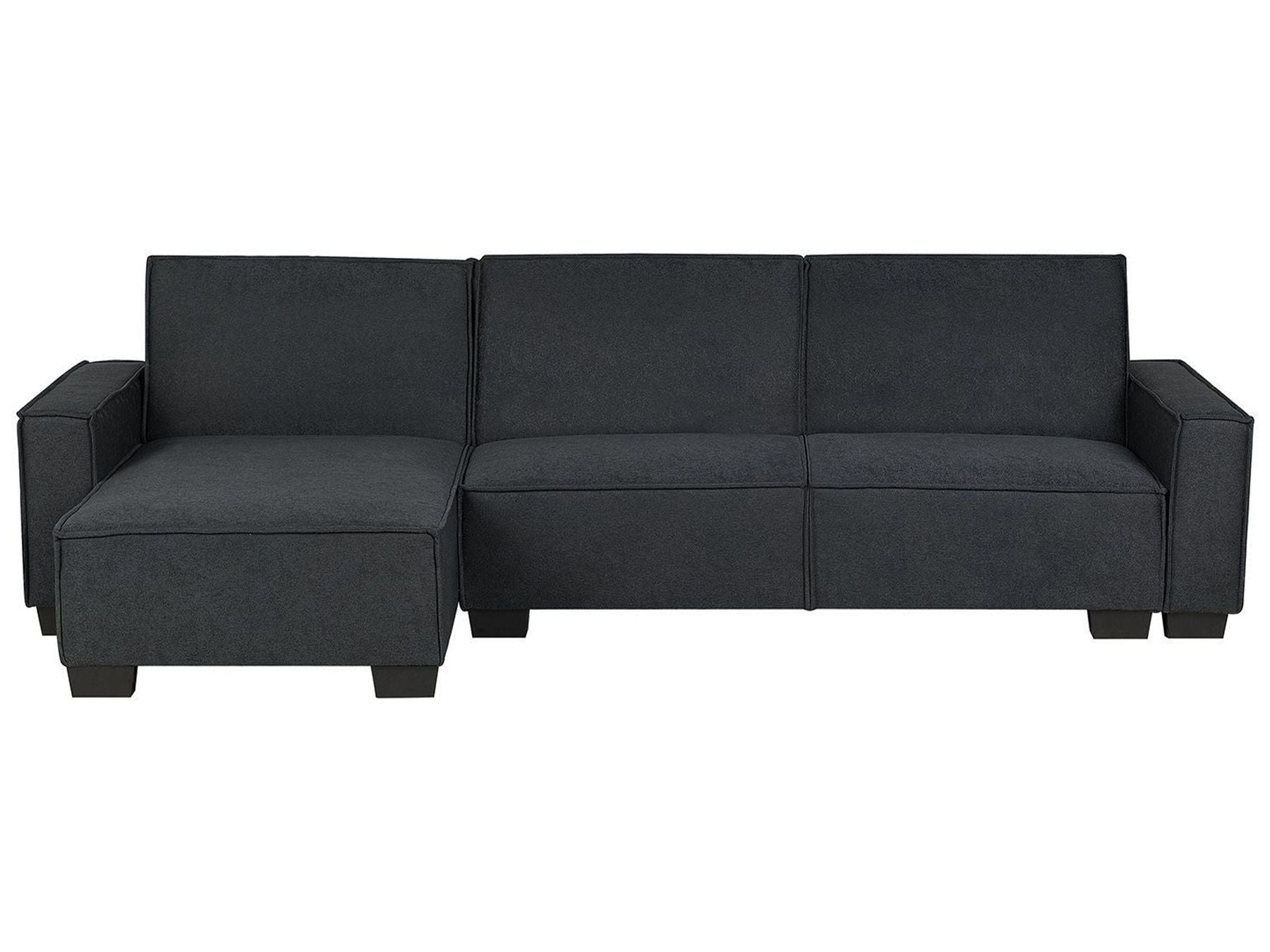 Corner Sofa Bed ROMEDAL Fabric Graphite Grey 3 Seater Right Hand