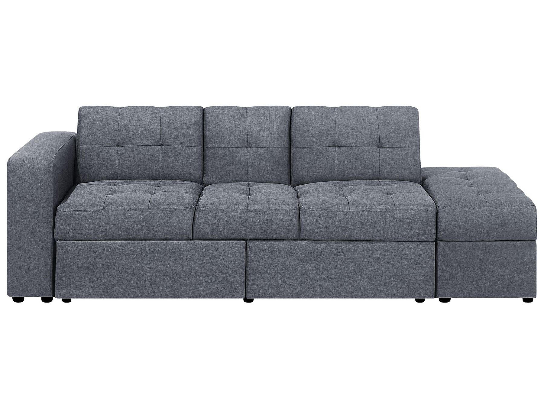 Sofa Bed FALSTER Fabric Dark Grey with Storage 3 Seater