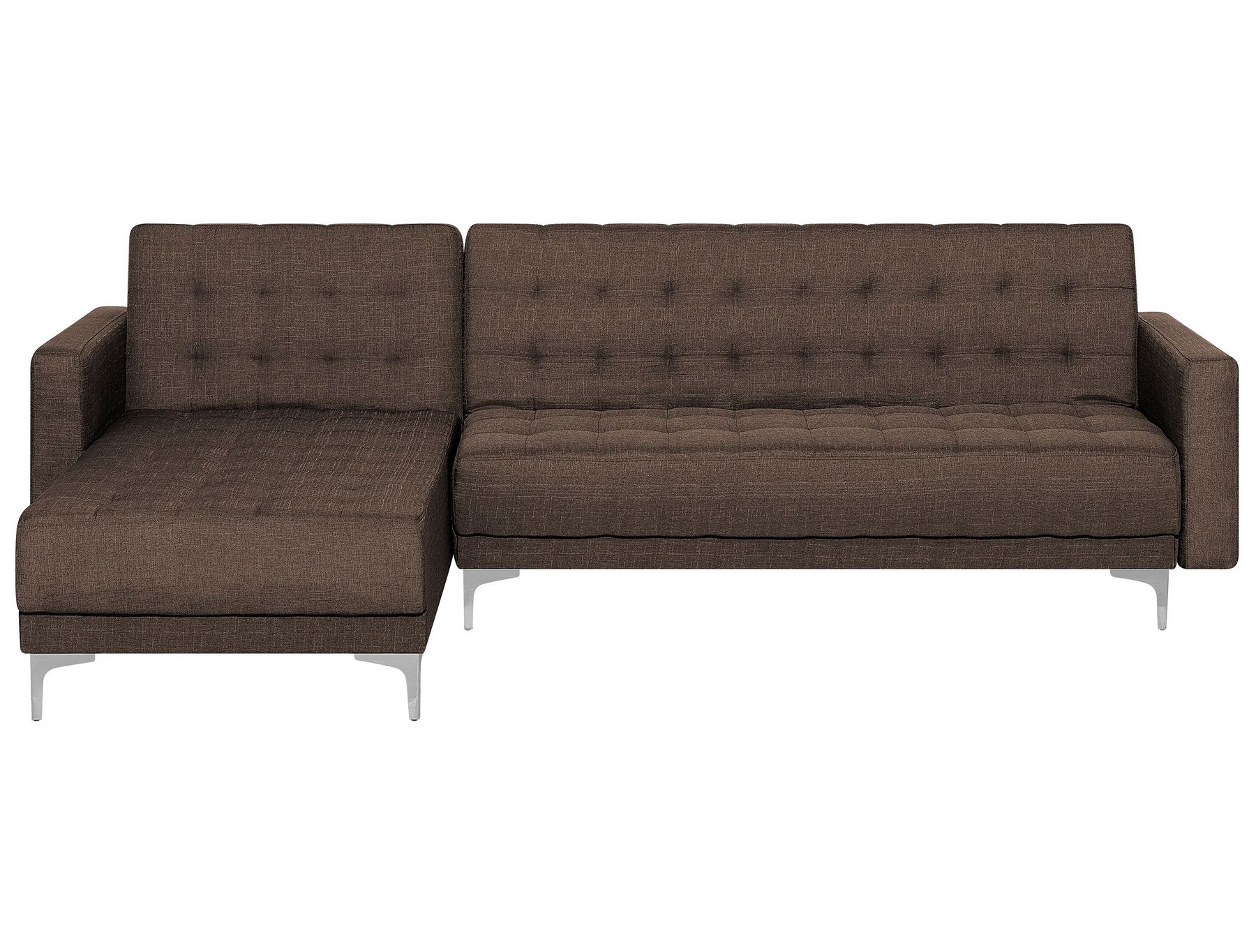 Modular Corner Sofa Bed ABERDEEN Fabric Dark Brown 4 Seater Right Hand