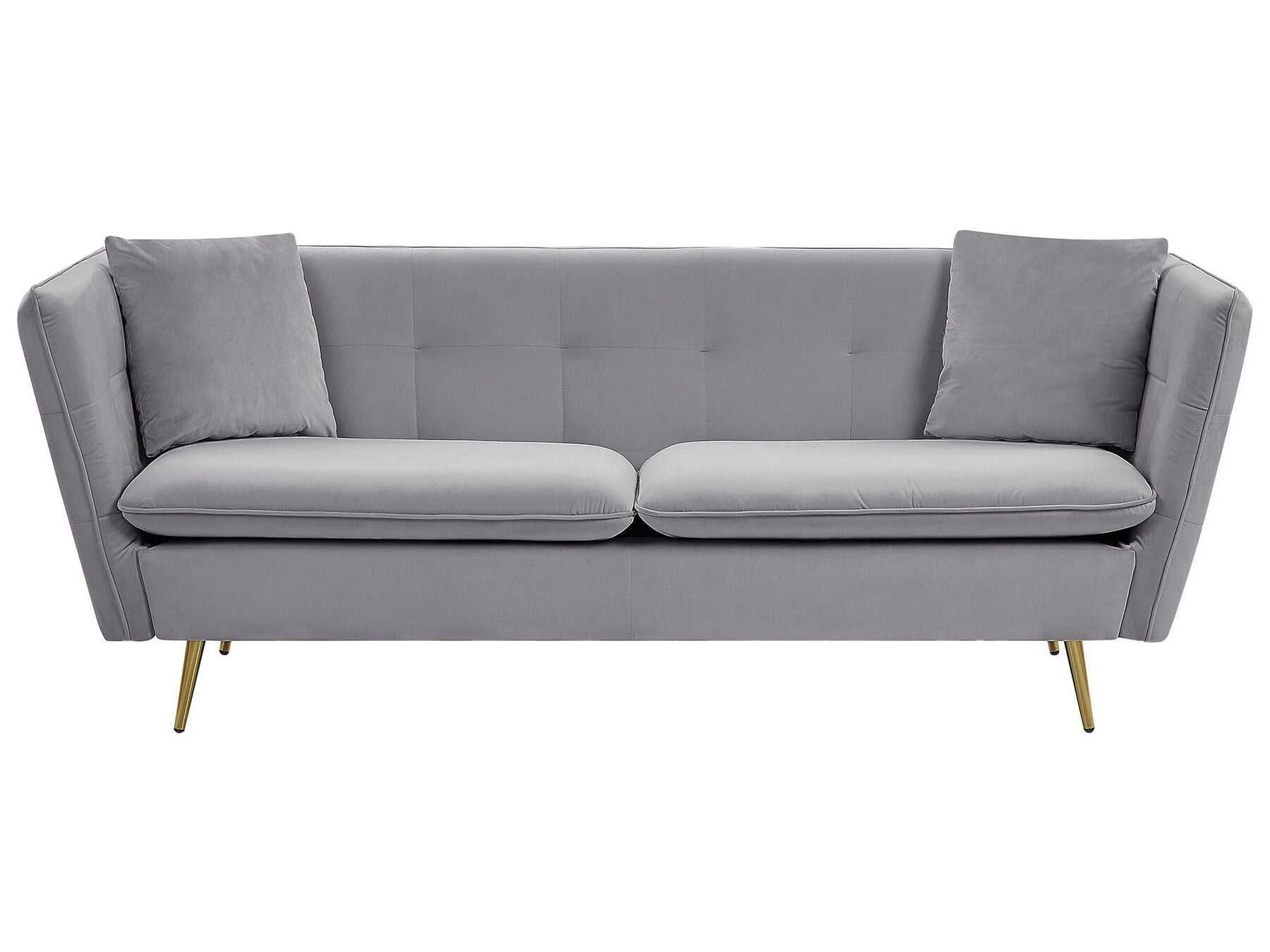 3 Seater Velvet Sofa Grey FREDERICA