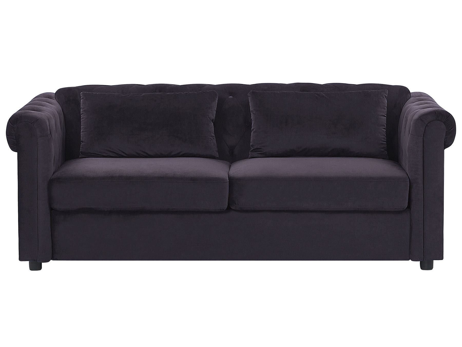 Sofa Bed CHESTERFIELD Velvet Black 3 Seater