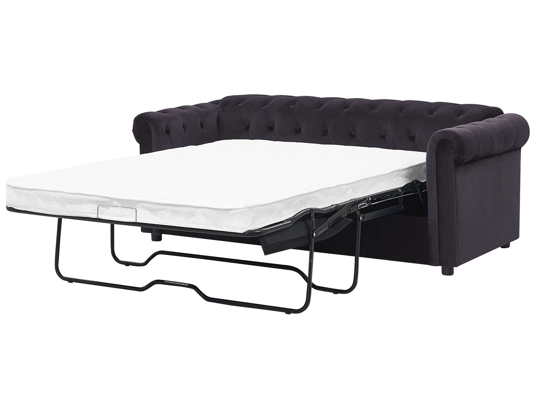Sofa Bed CHESTERFIELD Velvet Black 3 Seater