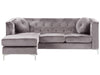 Corner Sofa Velvet Grey 3 Seater Right Hand