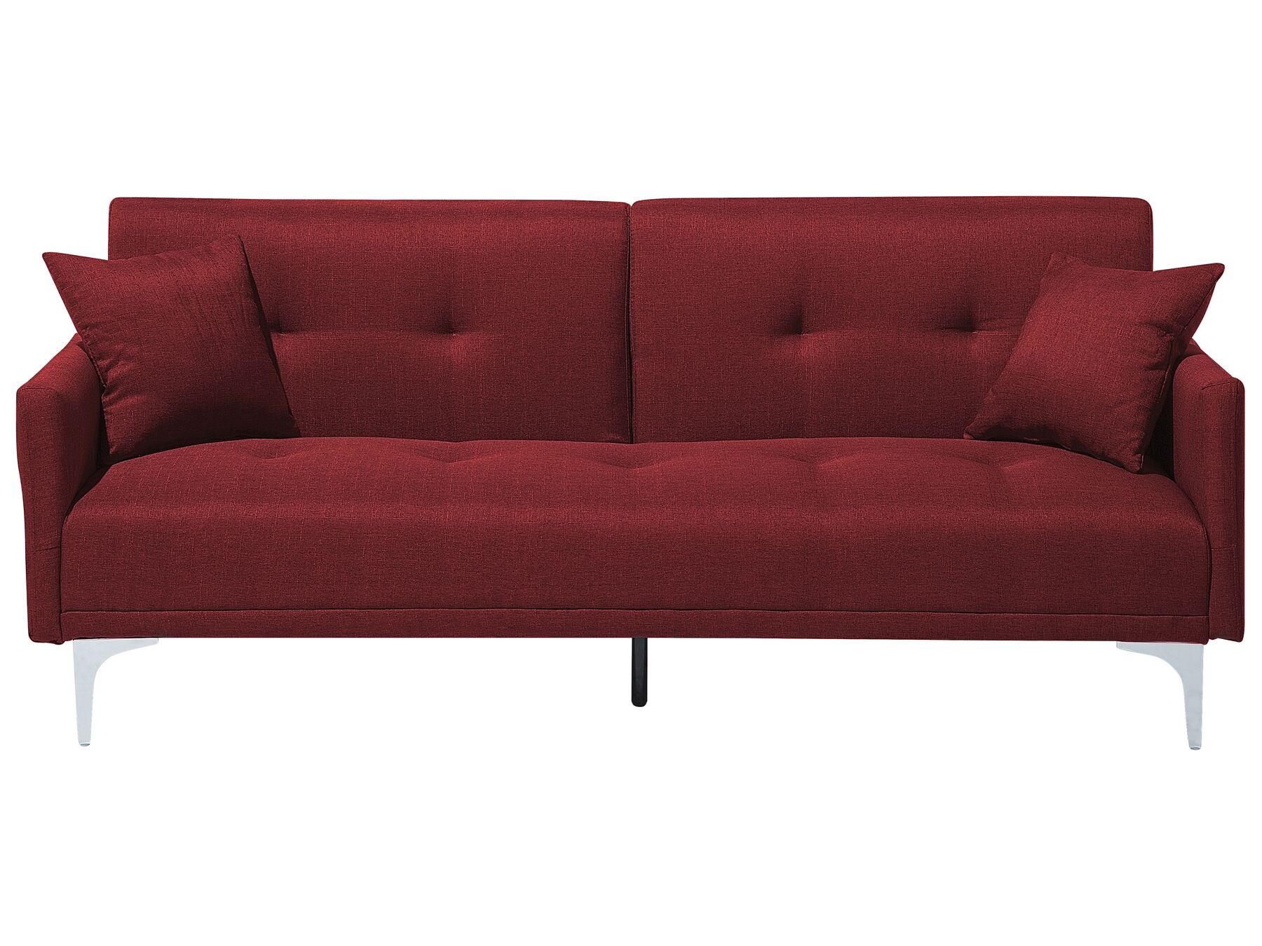 Sofa Bed LUCAN Fabric Dark Red 3 Seater