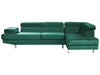 Corner Sofa Velvet Emerald Green 5 Seater Left Hand
