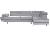 Corner Sofa Velvet Grey 5 Seater Left Hand