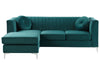 Corner Sofa Velvet Green 3 Seater Right Hand