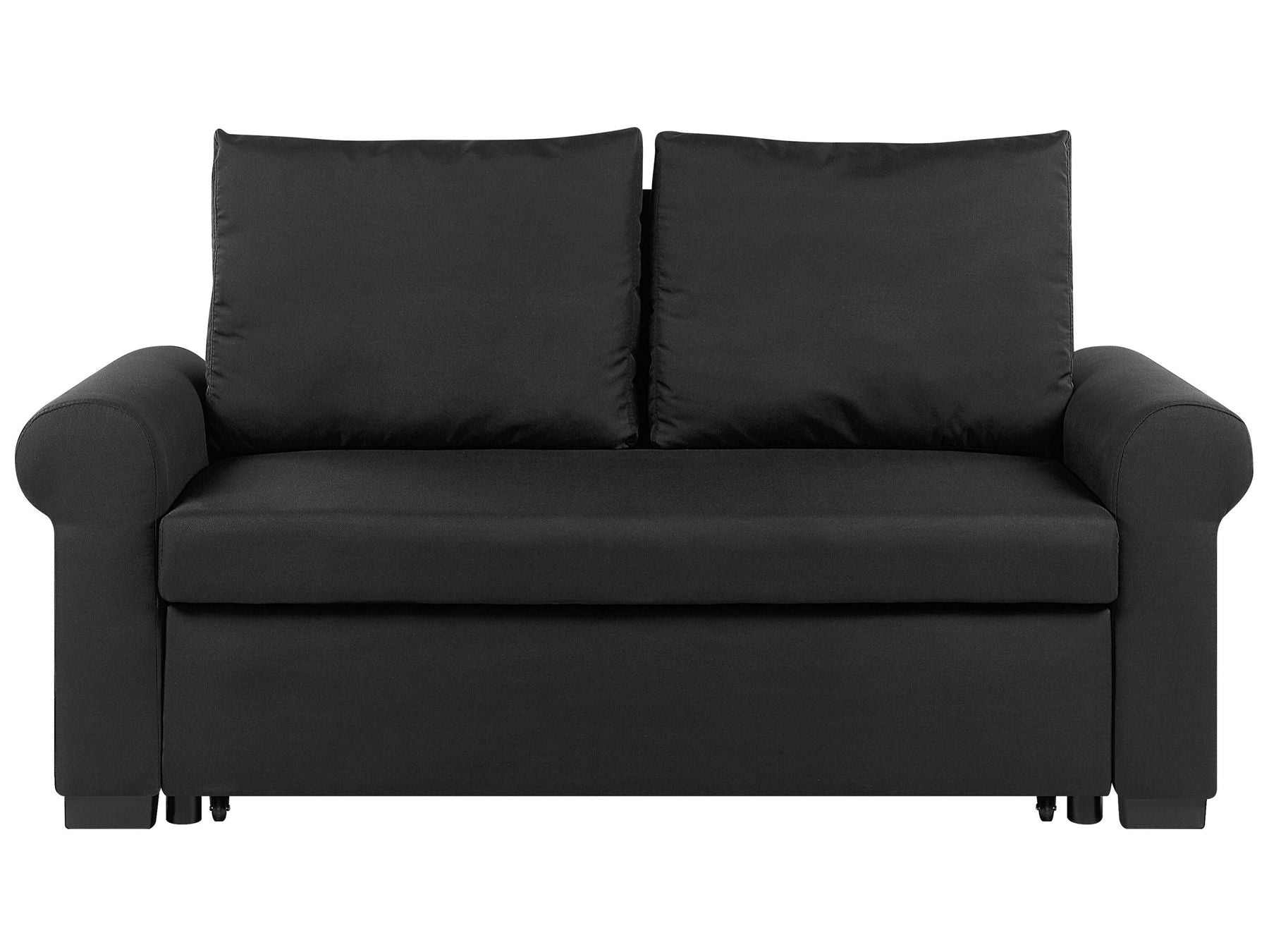 Sofa Bed SILDA Fabric Black 2 Seater