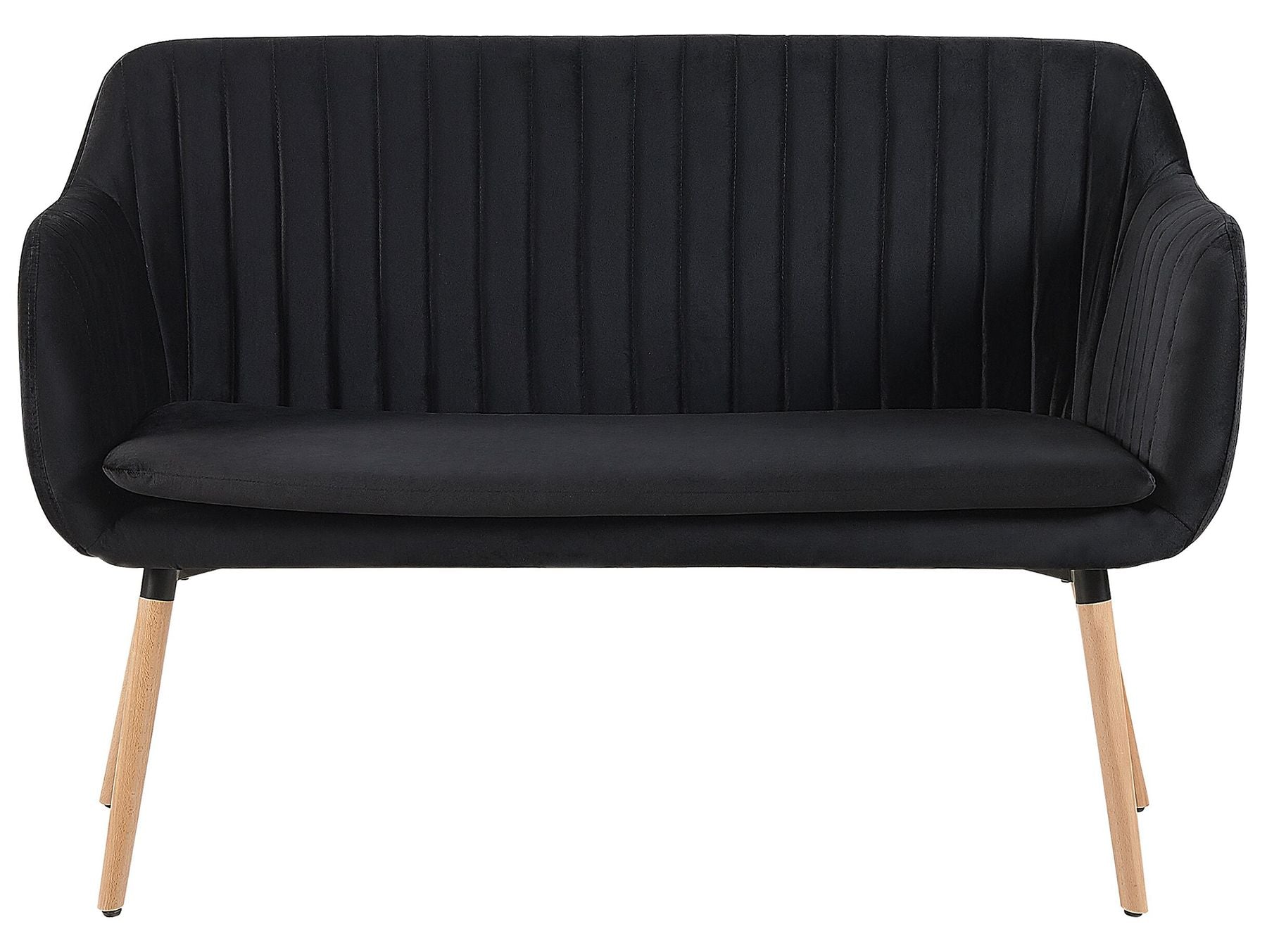 2 Seater Velvet Kitchen Sofa Black TABY